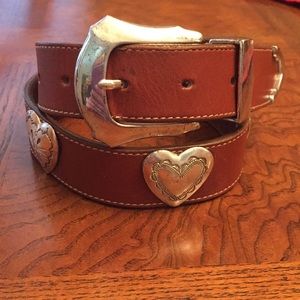 Brighton Brown Ladies Belt Size Small Hearts
